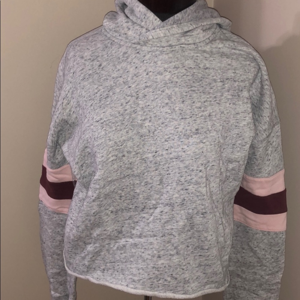 Cropped striped hoodie